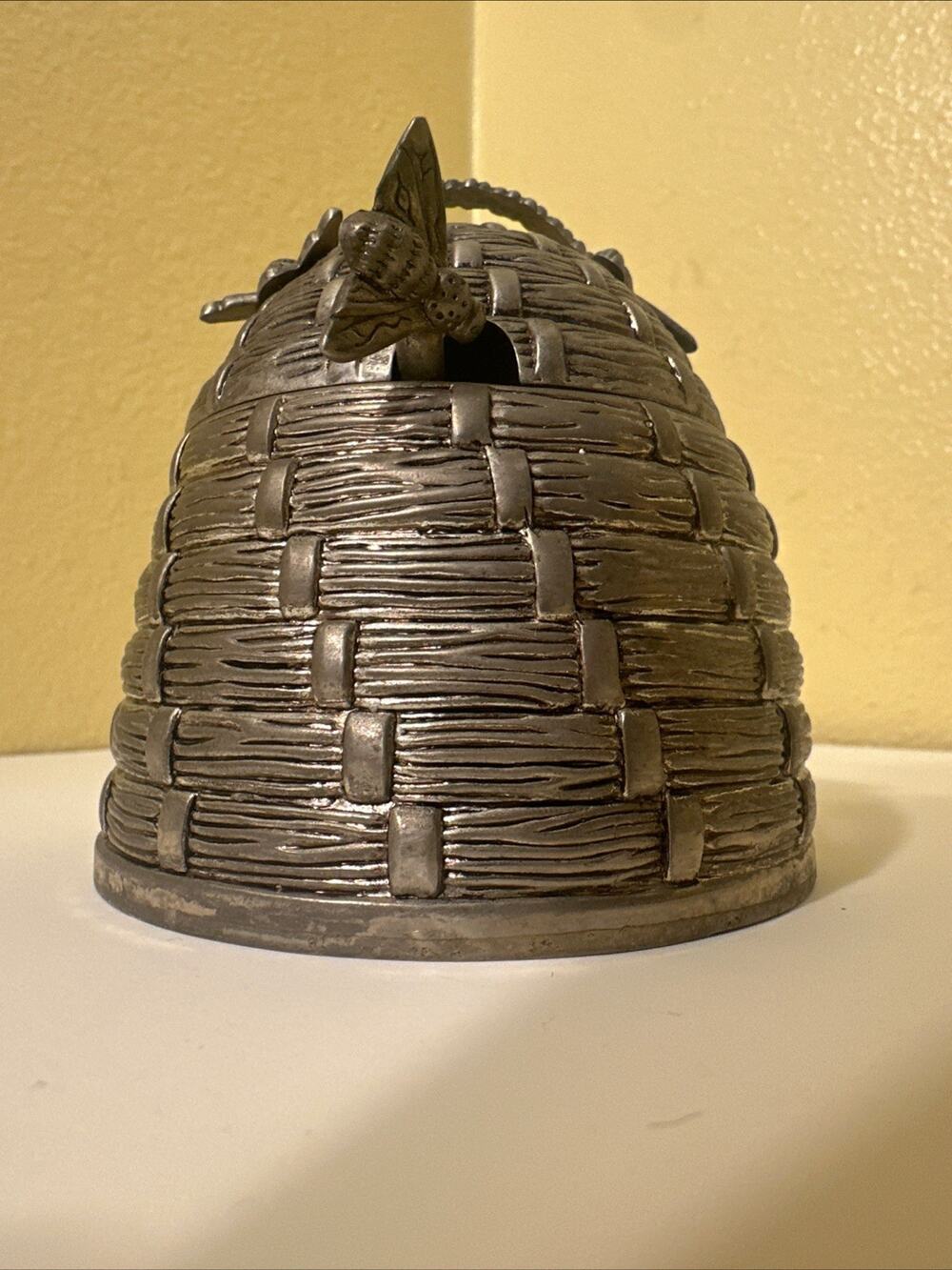 Godinger Vintage Silver Plated Beehive Honey Pot W/ Dipper